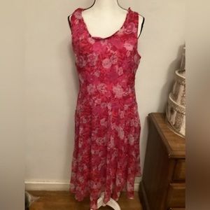 J.Peterman 100% polyester Dress Sz 16 # midi # summer # vacation # beach